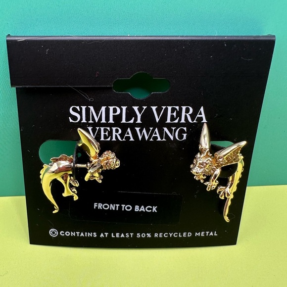 Simply Vera - Vera Wang Gold Tone Dragon Front-Back earrings NWT - Picture 3 of 7